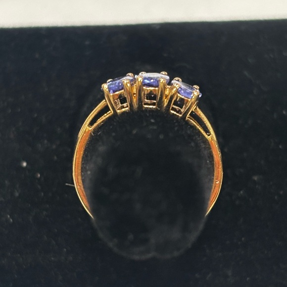 Tanzanite Ring-3 Oval Stones - Picture 3 of 5